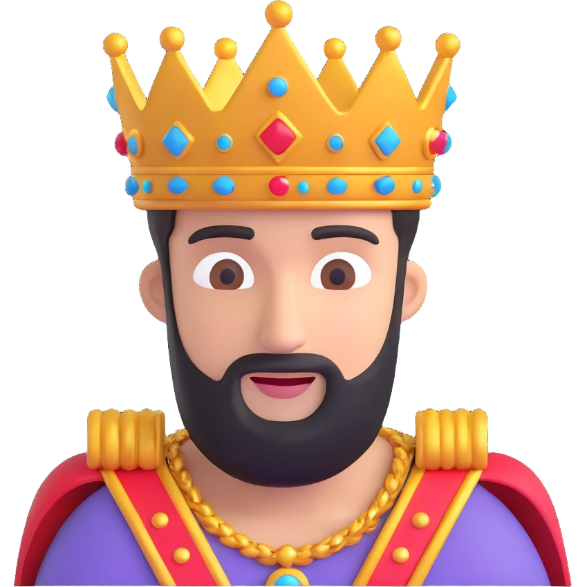Boaz Sharabi, the Israeli singer, with a crown, 3D emoji style emoji