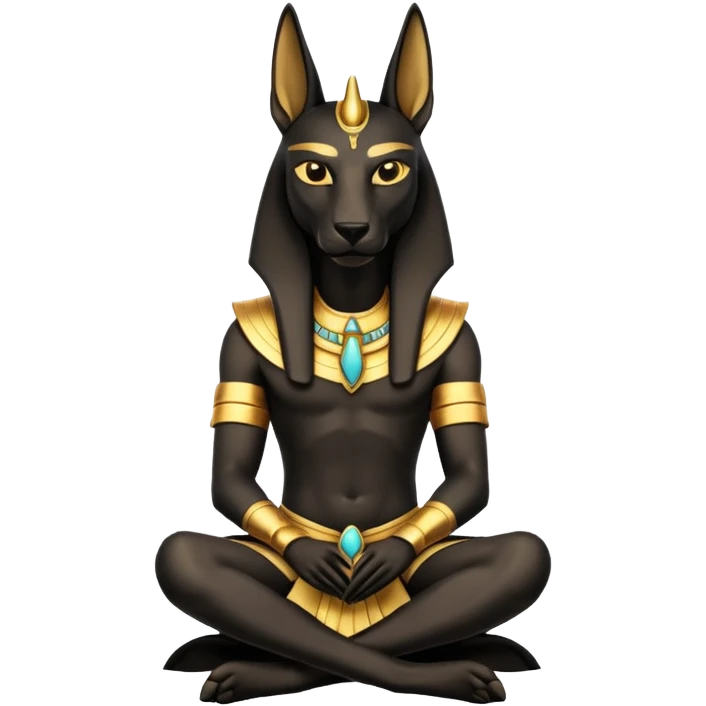 Ancient style casually adorned anubis formally sitting posed  emoji
