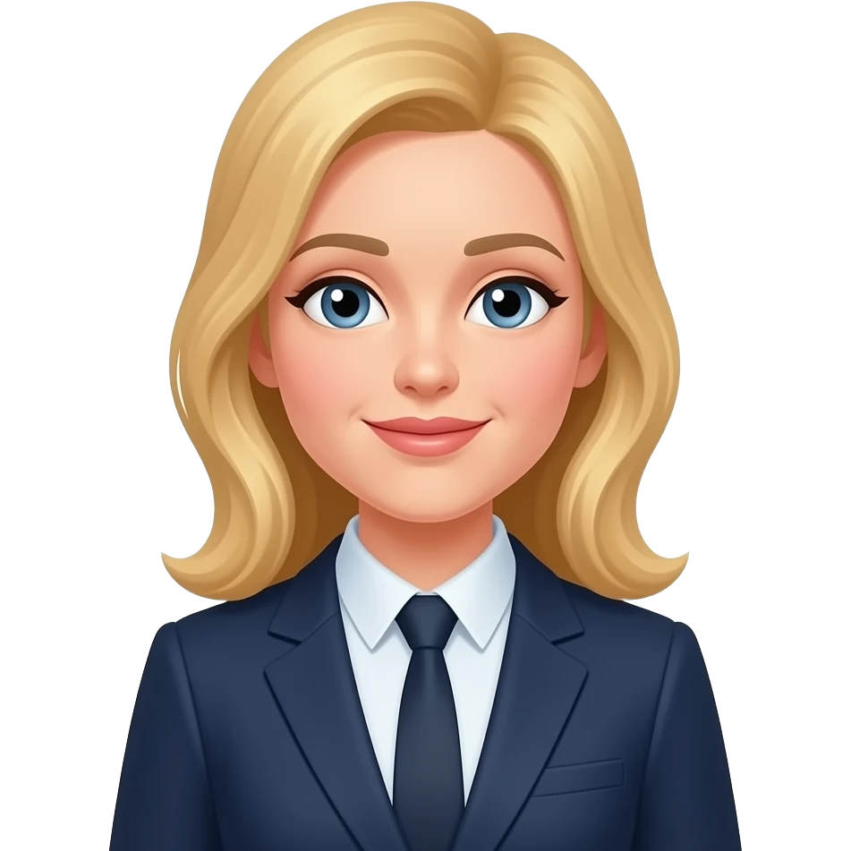 Vállalkozási ügyviteli ügyintéző nő szőke hajjal emoji