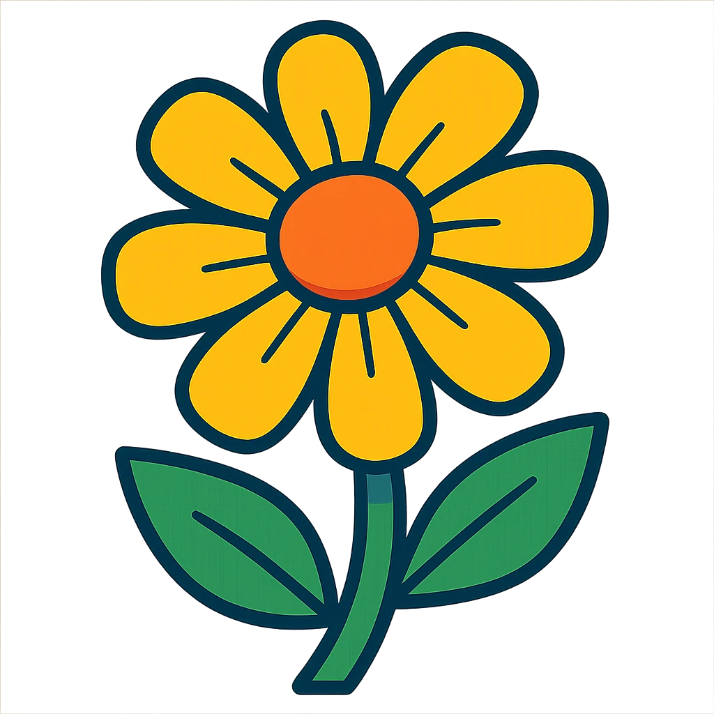 energetic and colorful yellow flower emoji