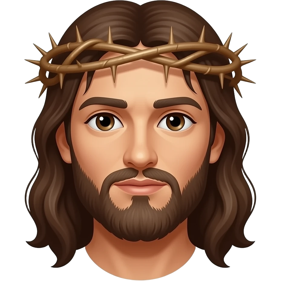 brown man with crown of thorns emoji
