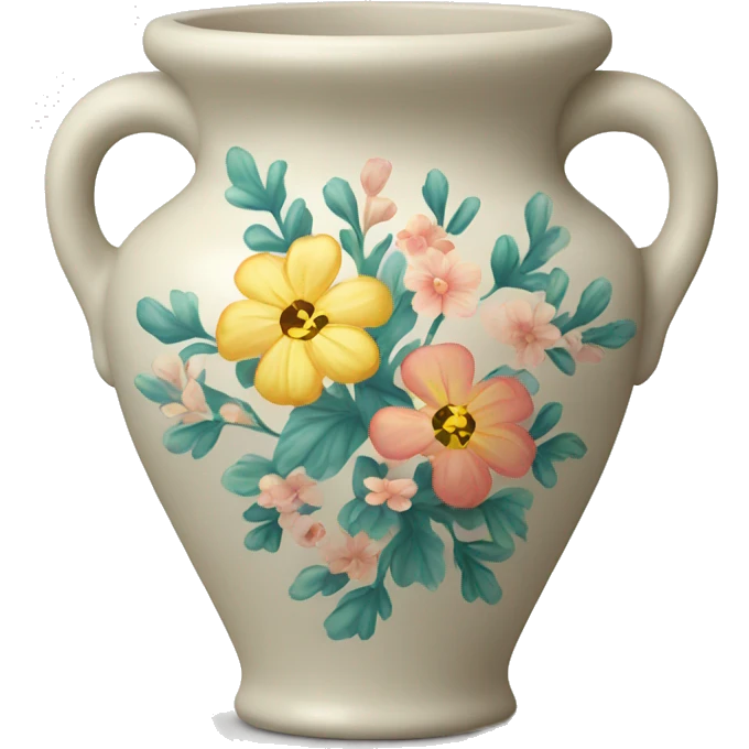 Pretty vase with floral pattern emoji