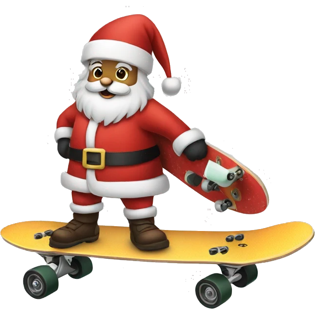 santa claus with a skateboard emoji