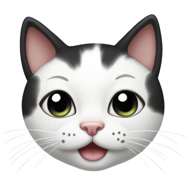 White and black cat face emoji