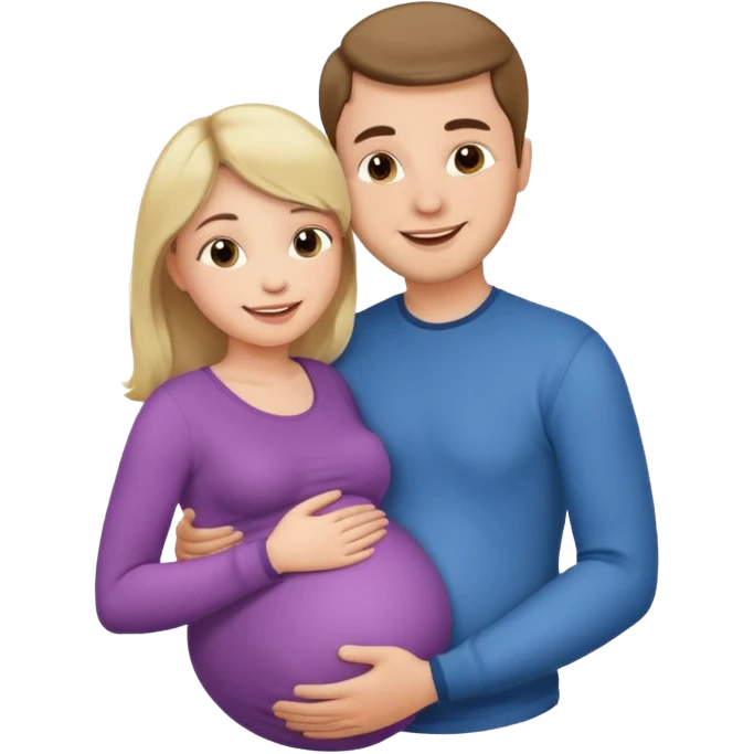 Femme enceinte homme fais bisous sur le ventre emoji