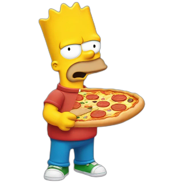 bart simpson eating pizza emoji