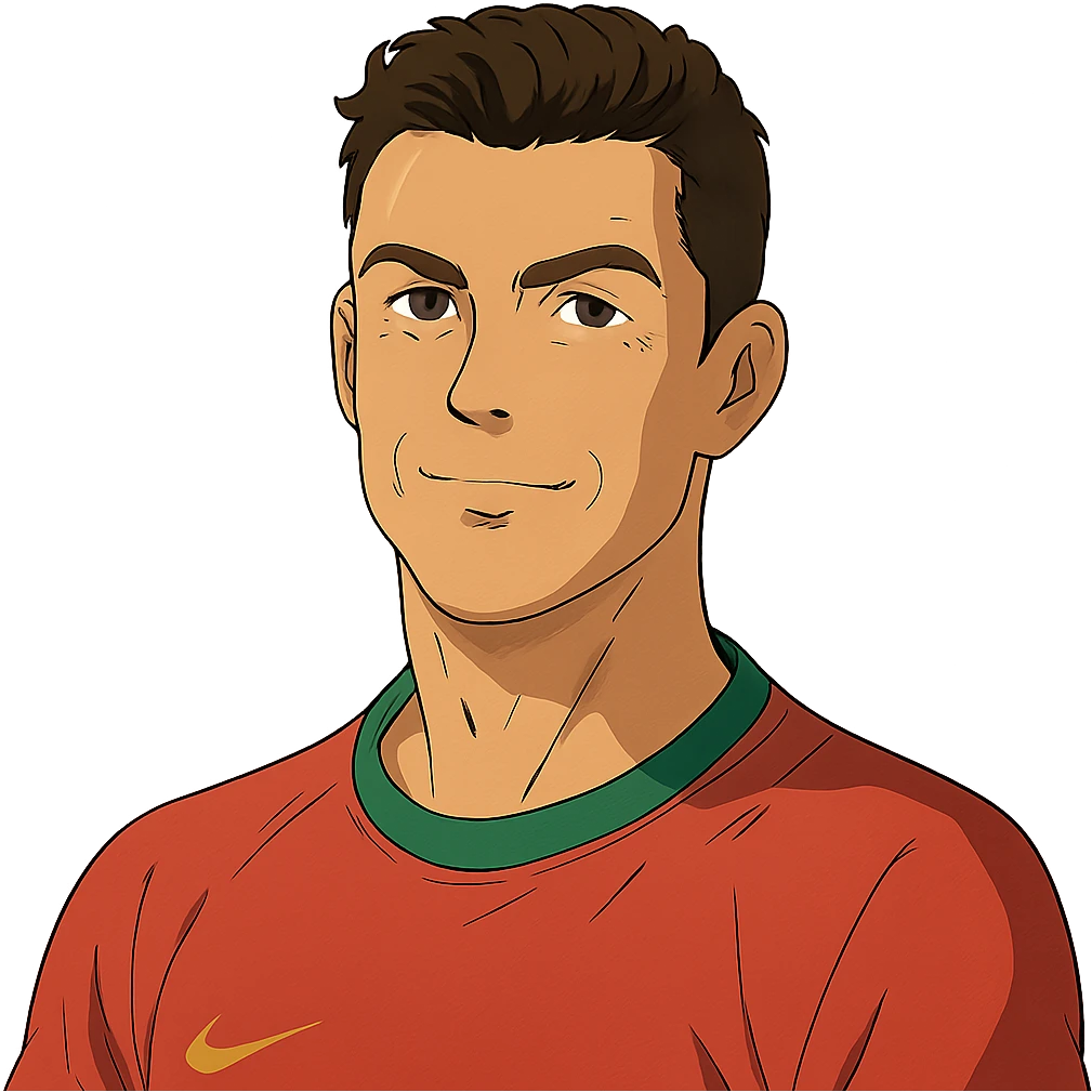 ghibli style portrait of Ronaldo emoji
