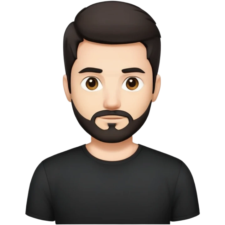 dark-haired tech bro black shirt small beard emoji
