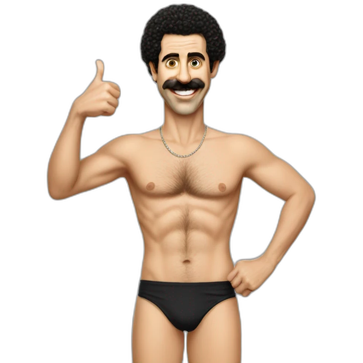 borat with mankini and thumbs up emoji