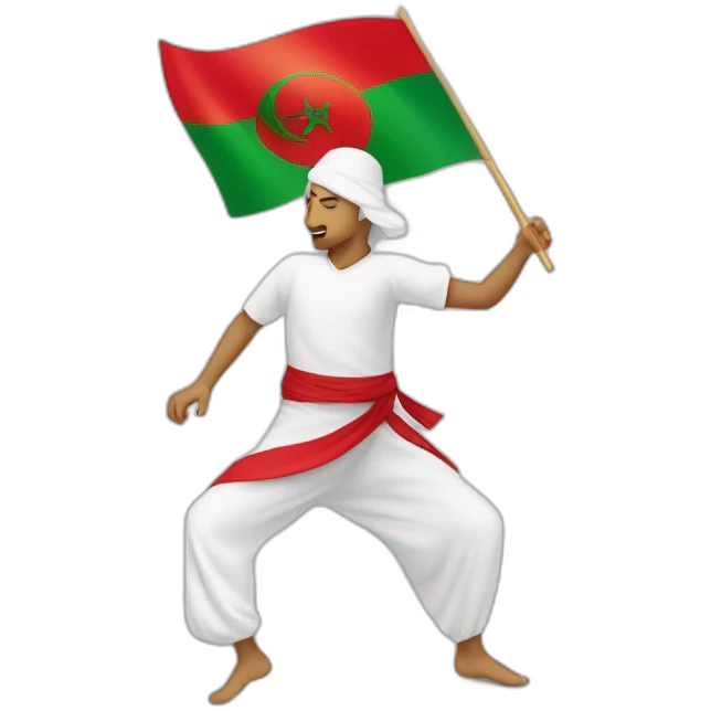Personne qui danse avec drapeau du Maroc emoji