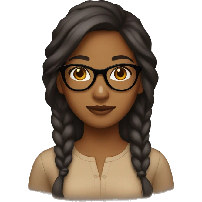 brown girl with glasses emoji