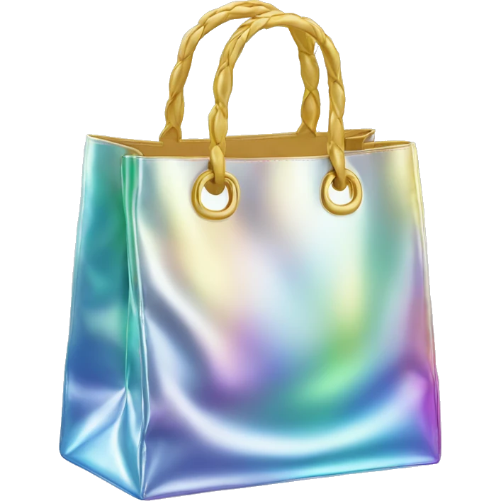 Iridescent Christmas Chanel shopping bag emoji