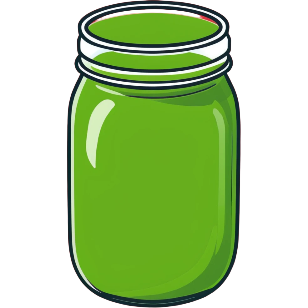 green detox smoothie in a mason jar emoji