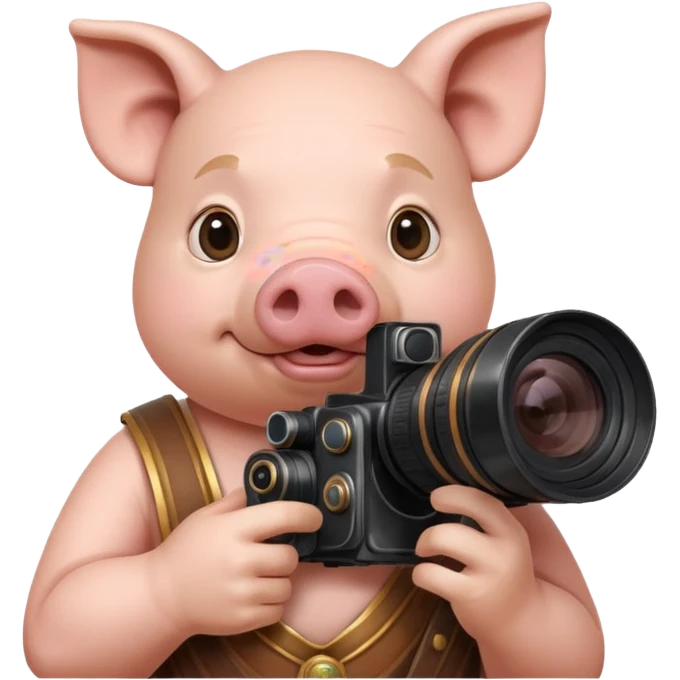 pig, roman ancient pig with camera emoji