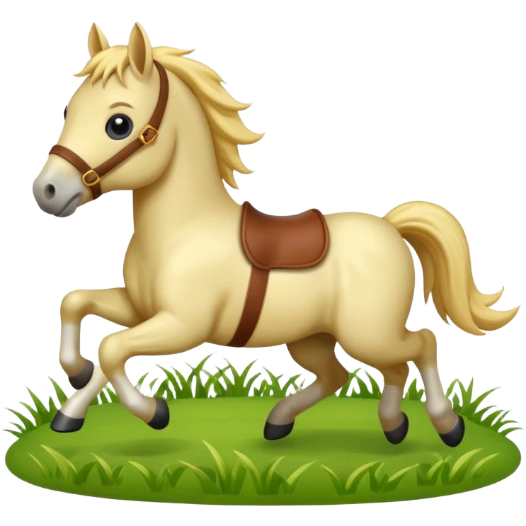 cute horse running on the grass emoji