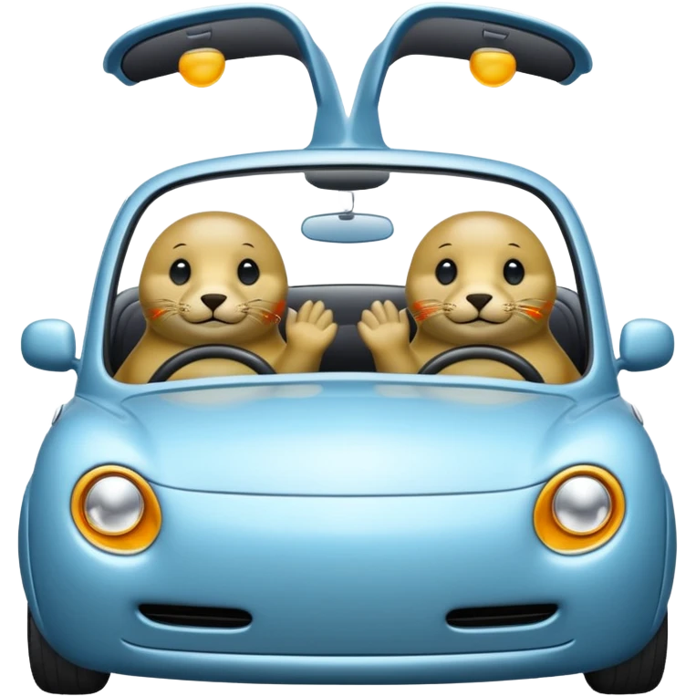 Seals in a car emoji