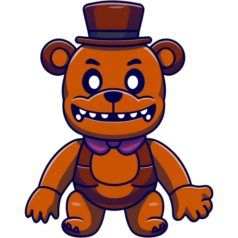 Scary Freddy Fazbear with glowing eyes from Five Nights at Freddy's emoji