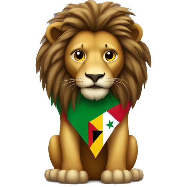 Lion wearing Ghana flag emoji