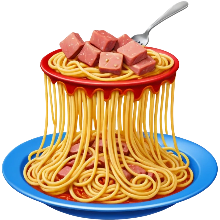  SPAM meat jeff koons style spaghetti slop sculpture  emoji
