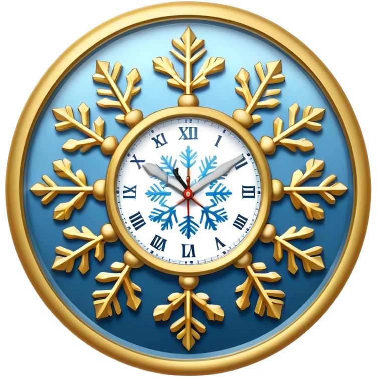 Clock with a snowflake emoji
