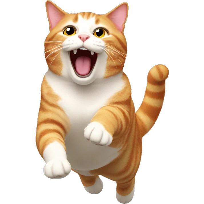 fat ginger cat jumping up emoji