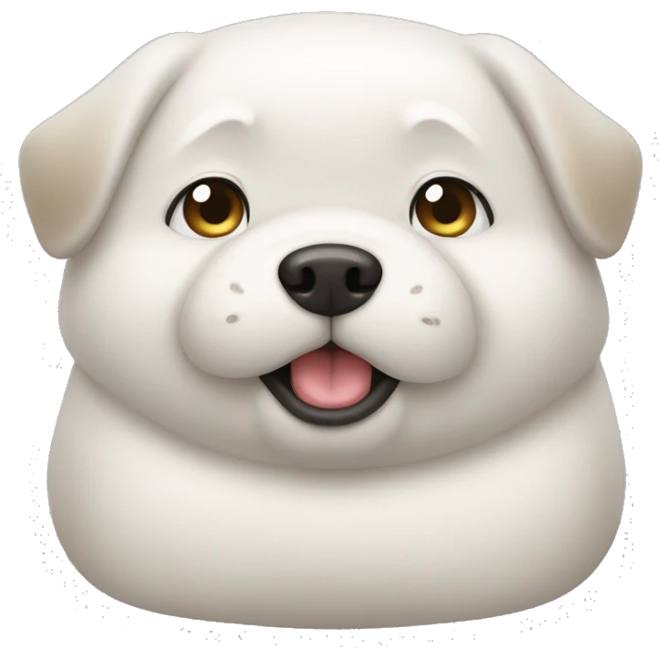 chubby white dog with a belly emoji