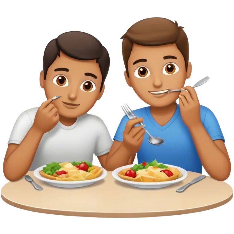 two programmers on lunch at the table emoji