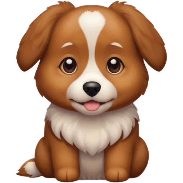 Make a cute brown dog i a carpet emoji