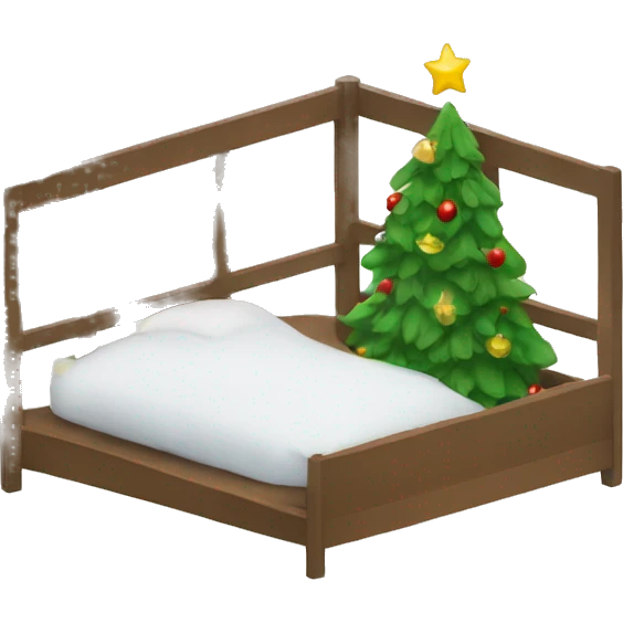 Bed and Christmas tree emoji