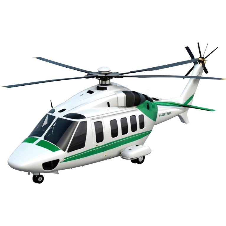 AgustaWestland AW139 - Leonardo (Model Year: 2022) (Iconic colour: White with green accents) emoji