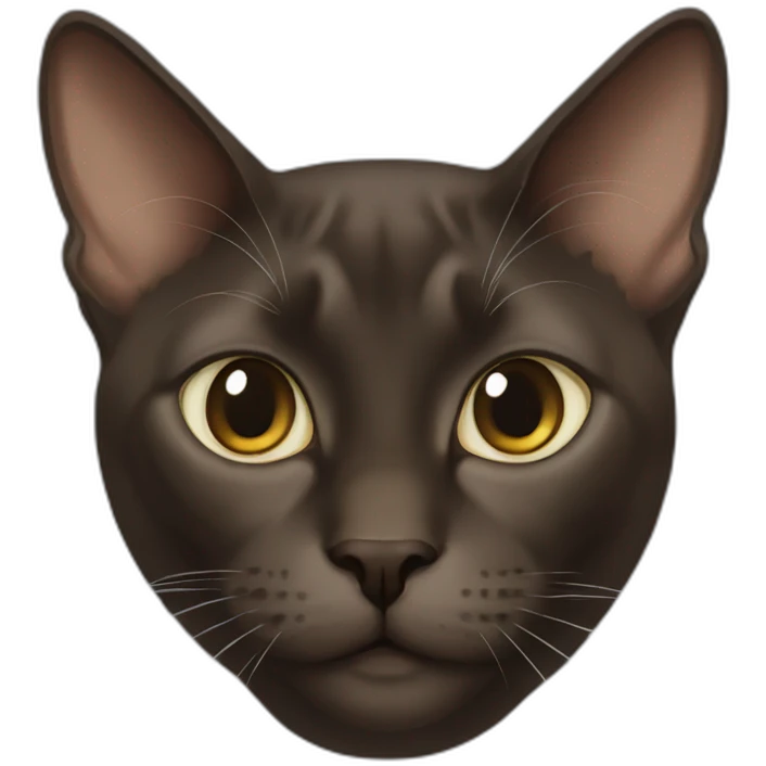 dark brown burmese adult cat emoji