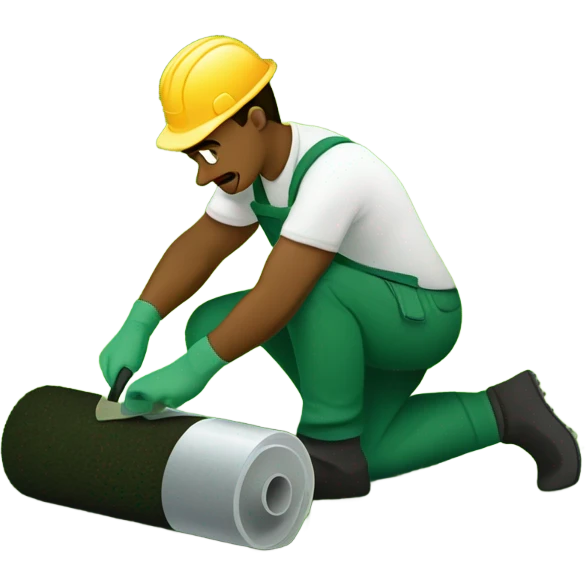 Landscaper installing turf emoji