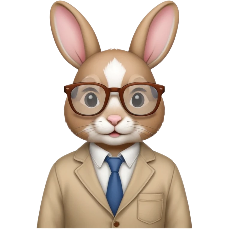 rabbit with clothes and wearing glasses emoji