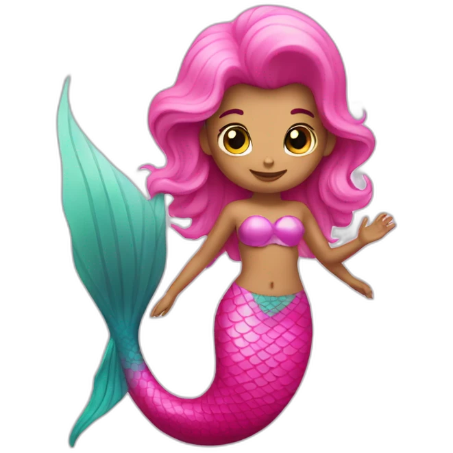 mermaid in pink fin emoji