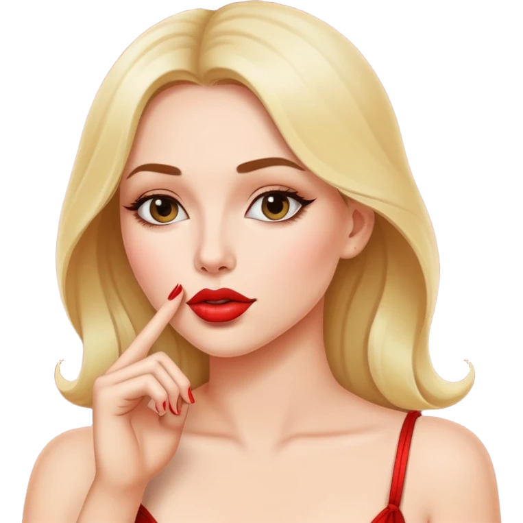 cara con el dedo de la mano en la boca sexy emoji