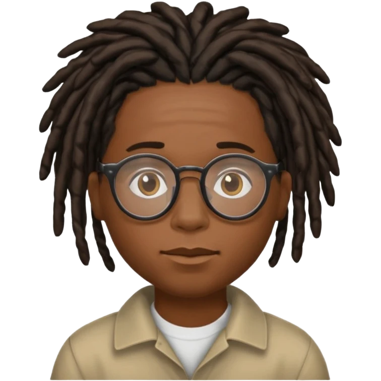 Boy with a locs hair on face put a glasses on and Black locs put locs on face too emoji