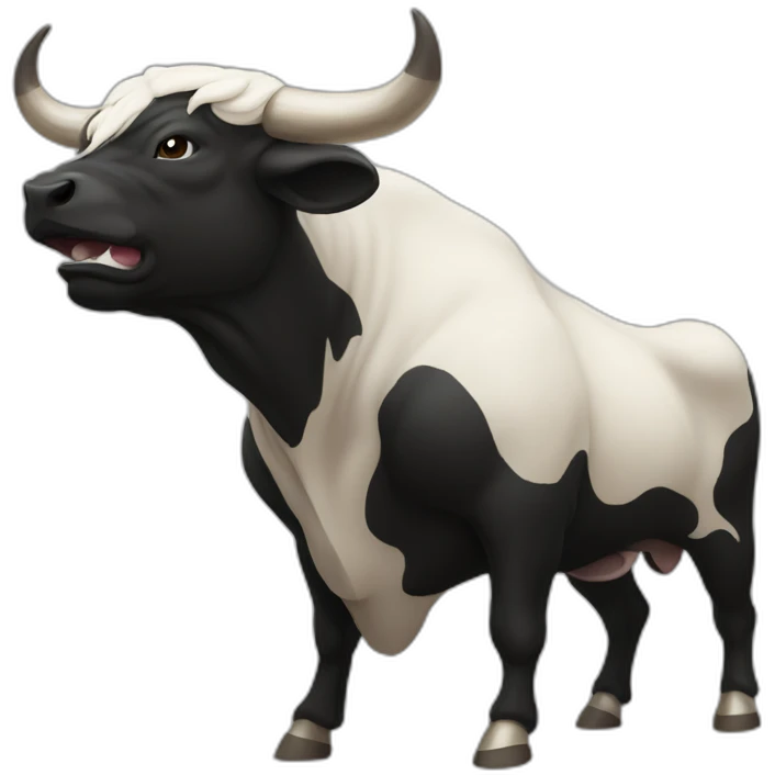 fighting black bull emoji