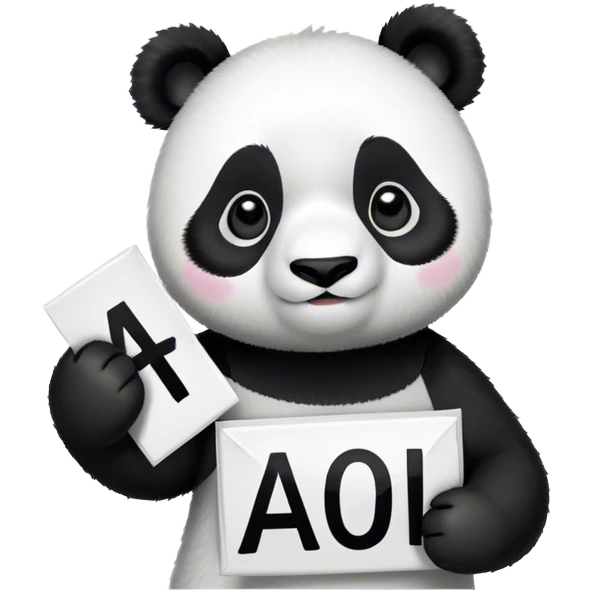 Panda holding up AOII letters  emoji
