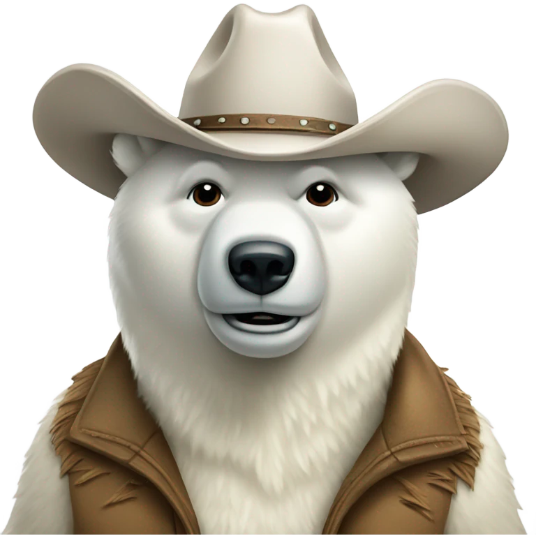 polar bear wearing cowboy hat emoji