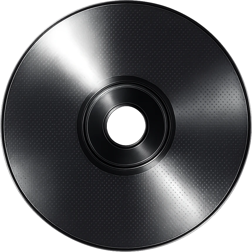 A minimalist CD disc with dot pattern, glowing effect, blue color emoji