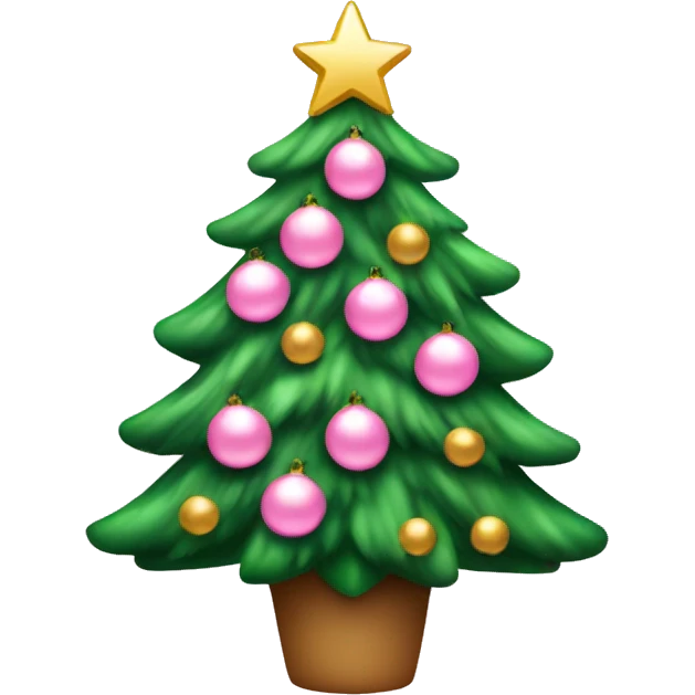 Christmas tree with light pink decorations and bows emoji