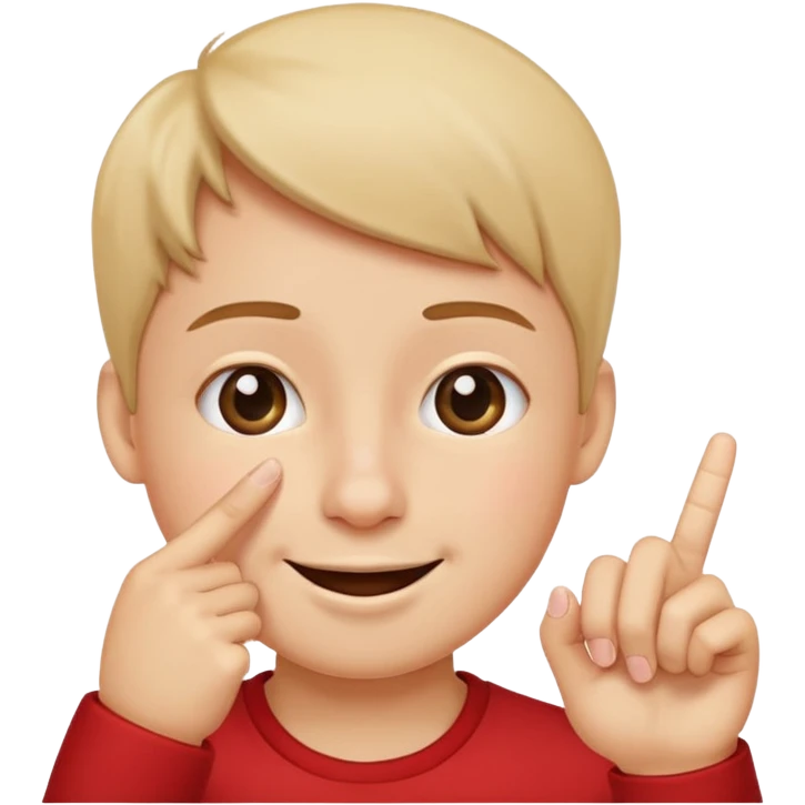 put a finger on the nose twice but In a cute way emoji