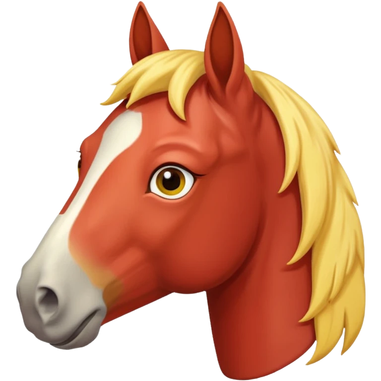 Cavalo vermelho e amarelo pastel emoji