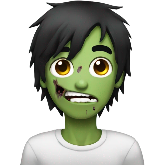 boy zombie with black hair emo emoji