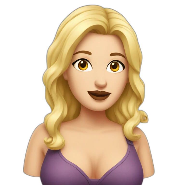 Plus size seductive Caucasian woman emoji