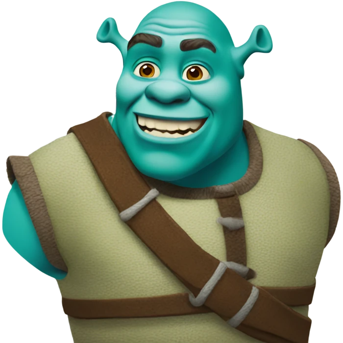 Shrek in blue color  emoji