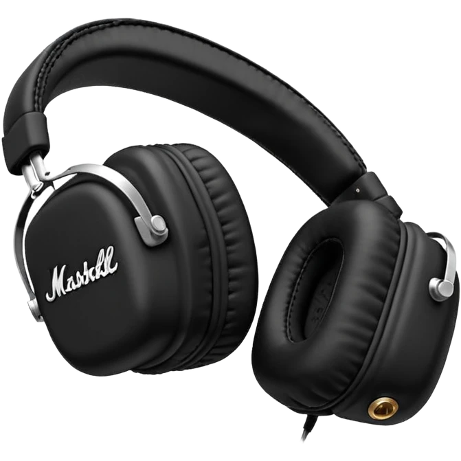  сгенери иконку накладных наушников в стиле Marshall.

Узнаваемая форма квадртаных чашек Marshall, аккуратные швы, мягкие амбушюры, прочное оголовье.
Логотип Marshall на чашках, выполненный в фирменном стиле.

 emoji