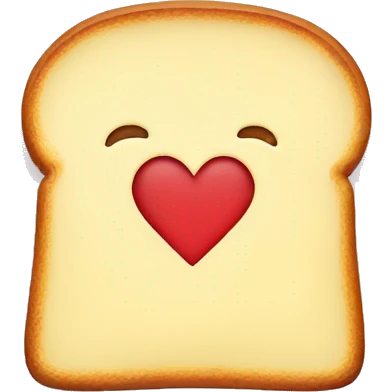 Toast with heart shaped butter emoji