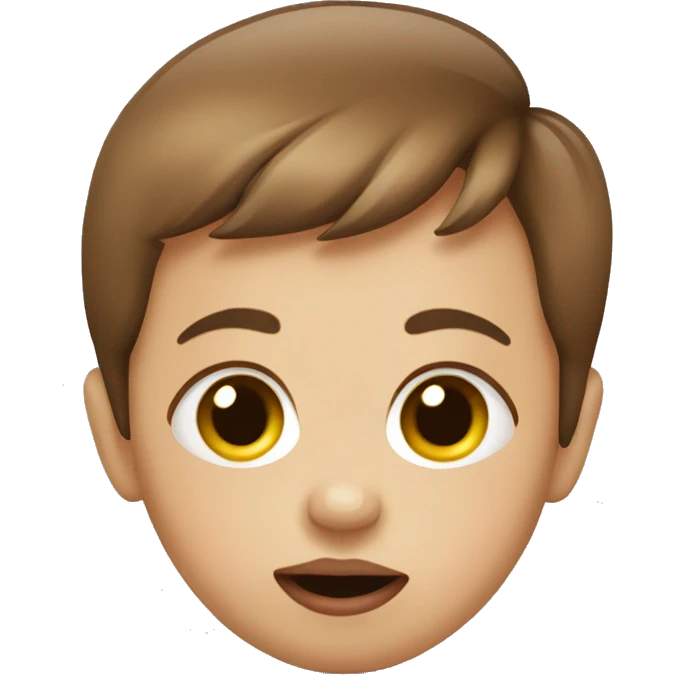 Baby with brown hair and a dummy in a mouth emoji