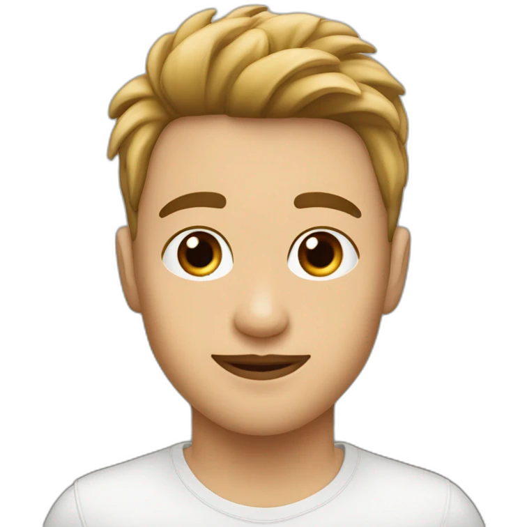 joven pelo rubio piel blanca y una cabra café emoji
